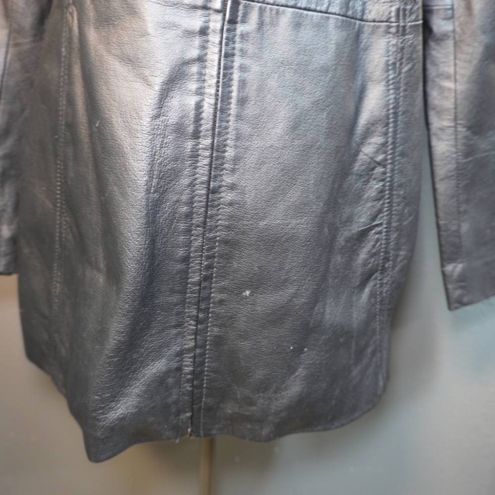 Sonoma Jean Company Womens Black Genuine Leather Button Down Jacket Size Small - Picture 2 of 7